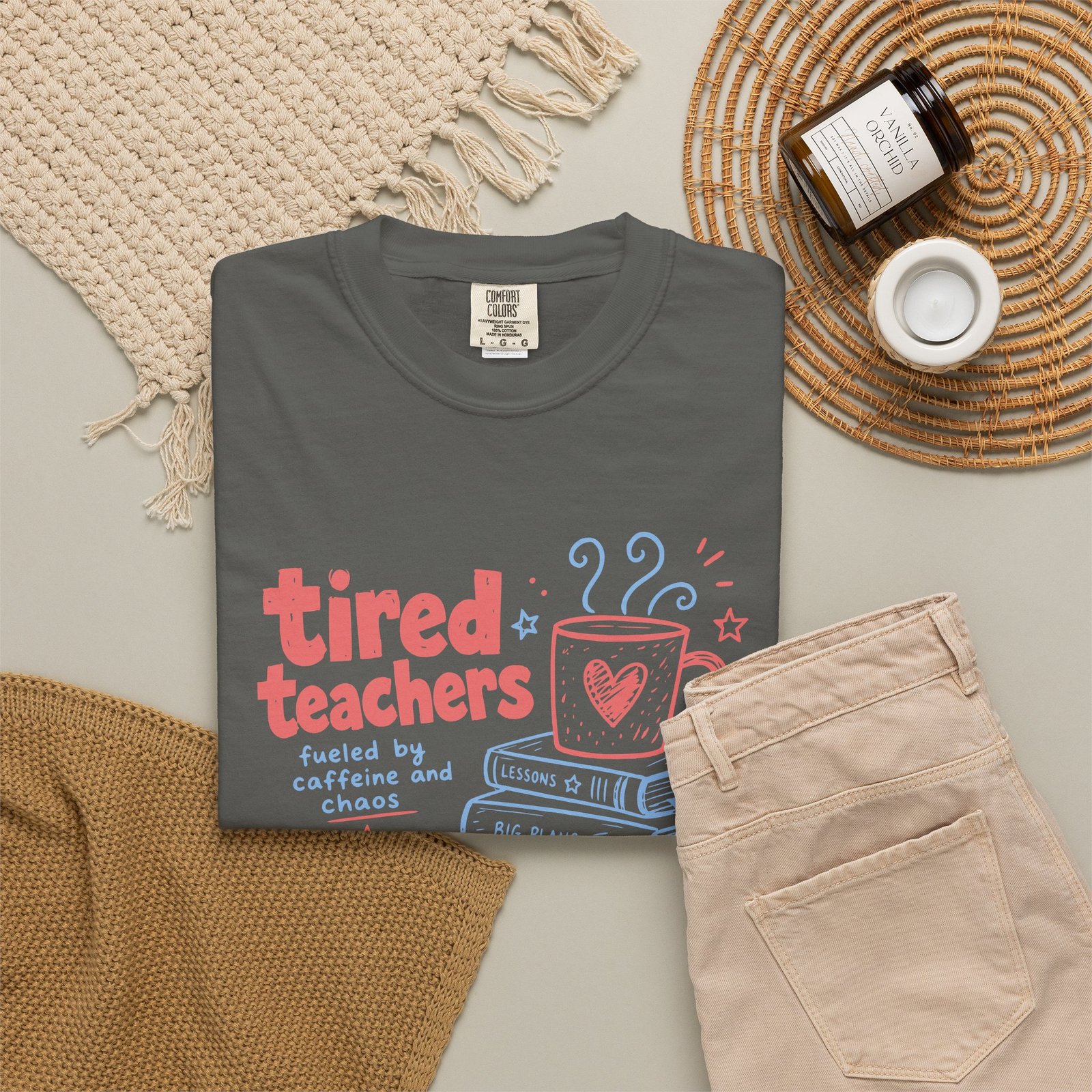 Tired Teachers Coffee Club T-Shirt - Image 32