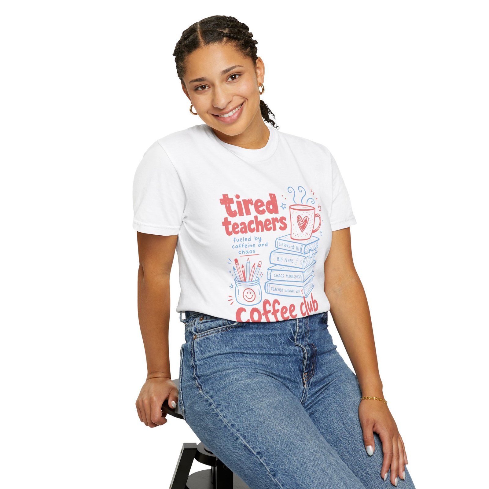Tired Teachers Coffee Club T-Shirt - Image 13