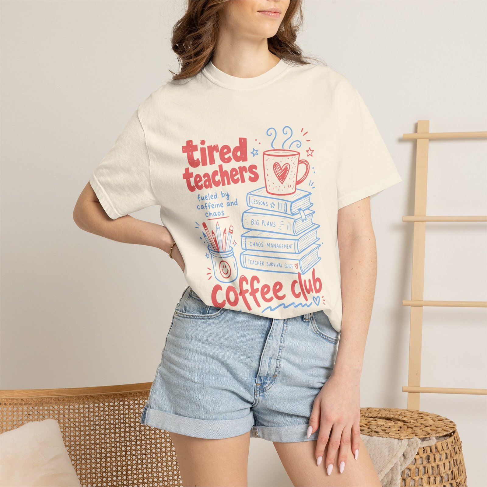 Tired Teachers Coffee Club T-Shirt - Image 2
