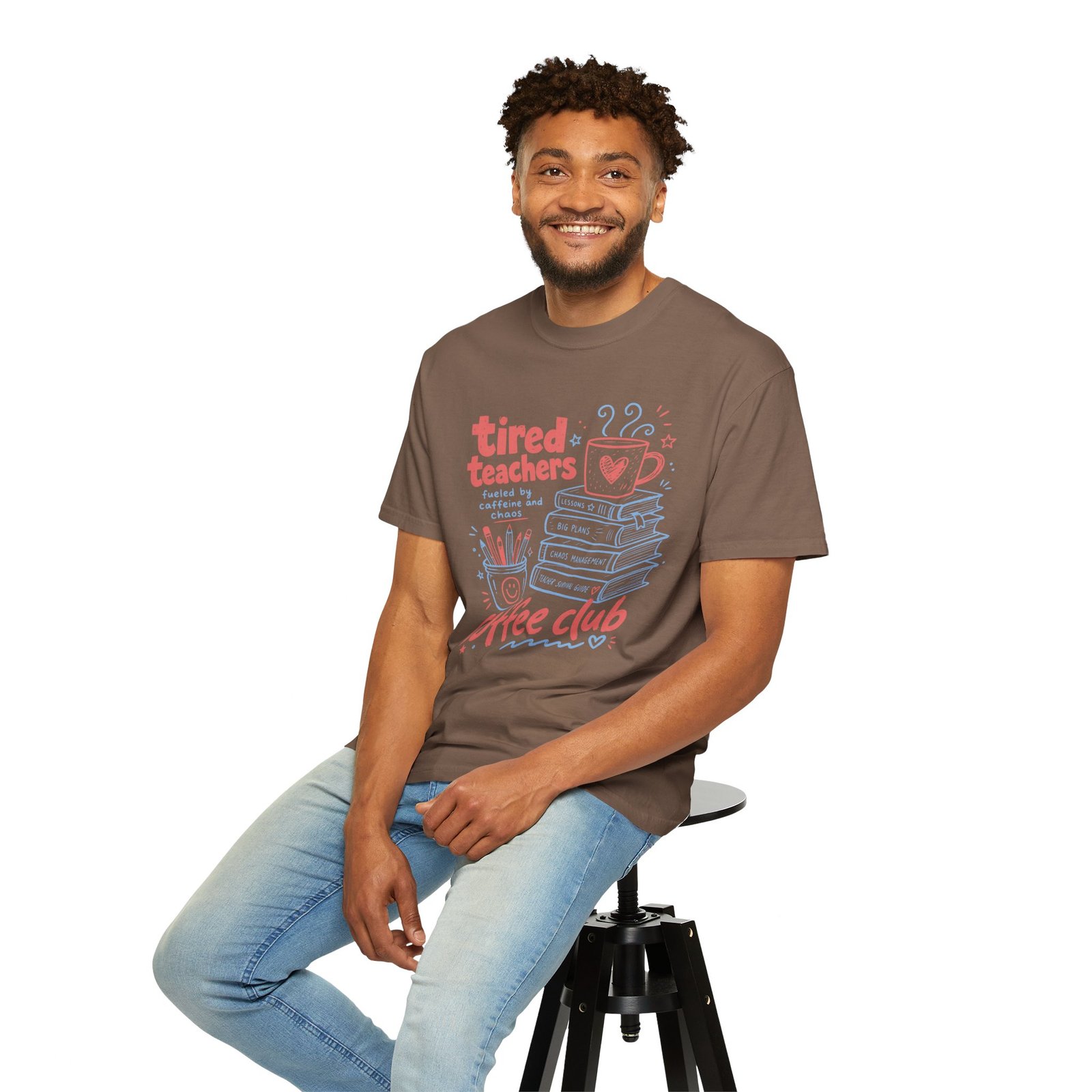 Tired Teachers Coffee Club T-Shirt - Image 22
