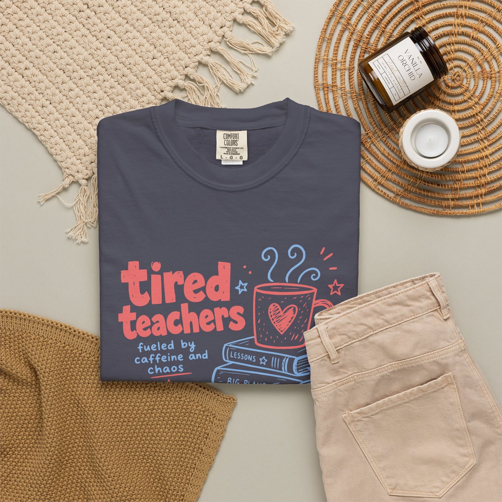 Tired Teachers Coffee Club T-Shirt - Image 64