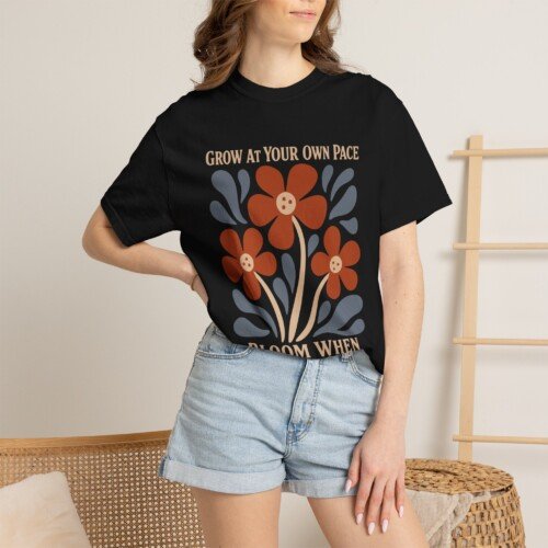 Grow At Your Own Pace Bloom When You're Ready Tee – Retro Floral