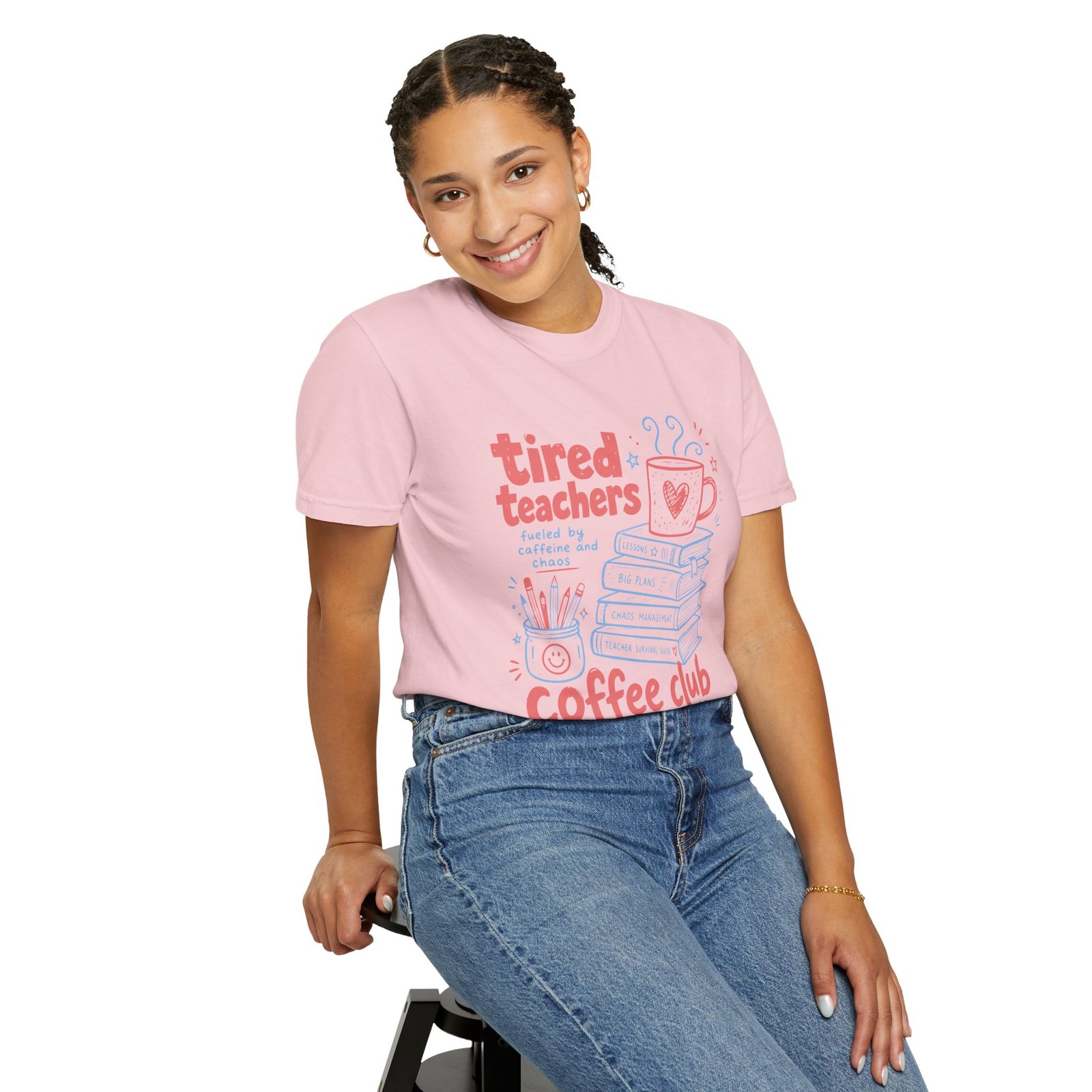 Tired Teachers Coffee Club T-Shirt - Image 69