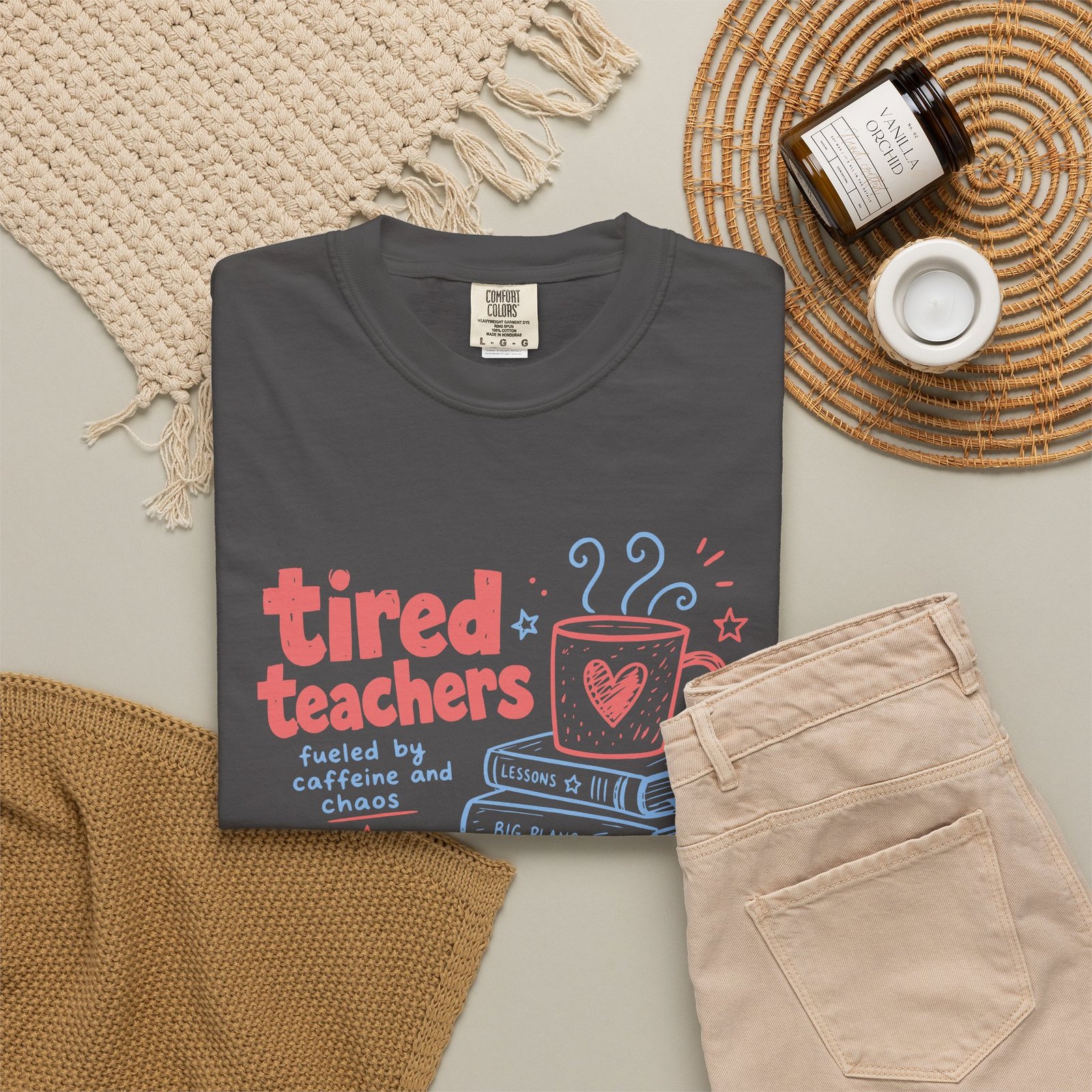 Tired Teachers Coffee Club T-Shirt - Image 48