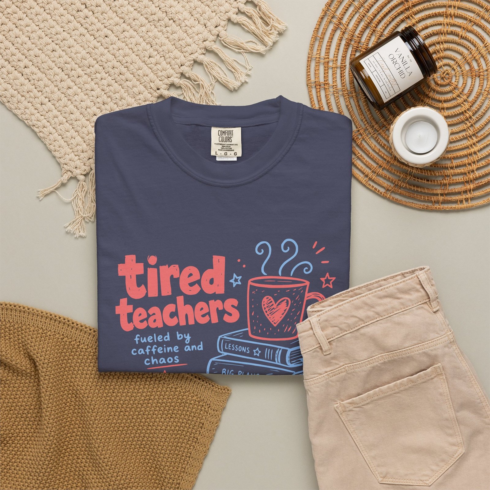 Tired Teachers Coffee Club T-Shirt - Image 40