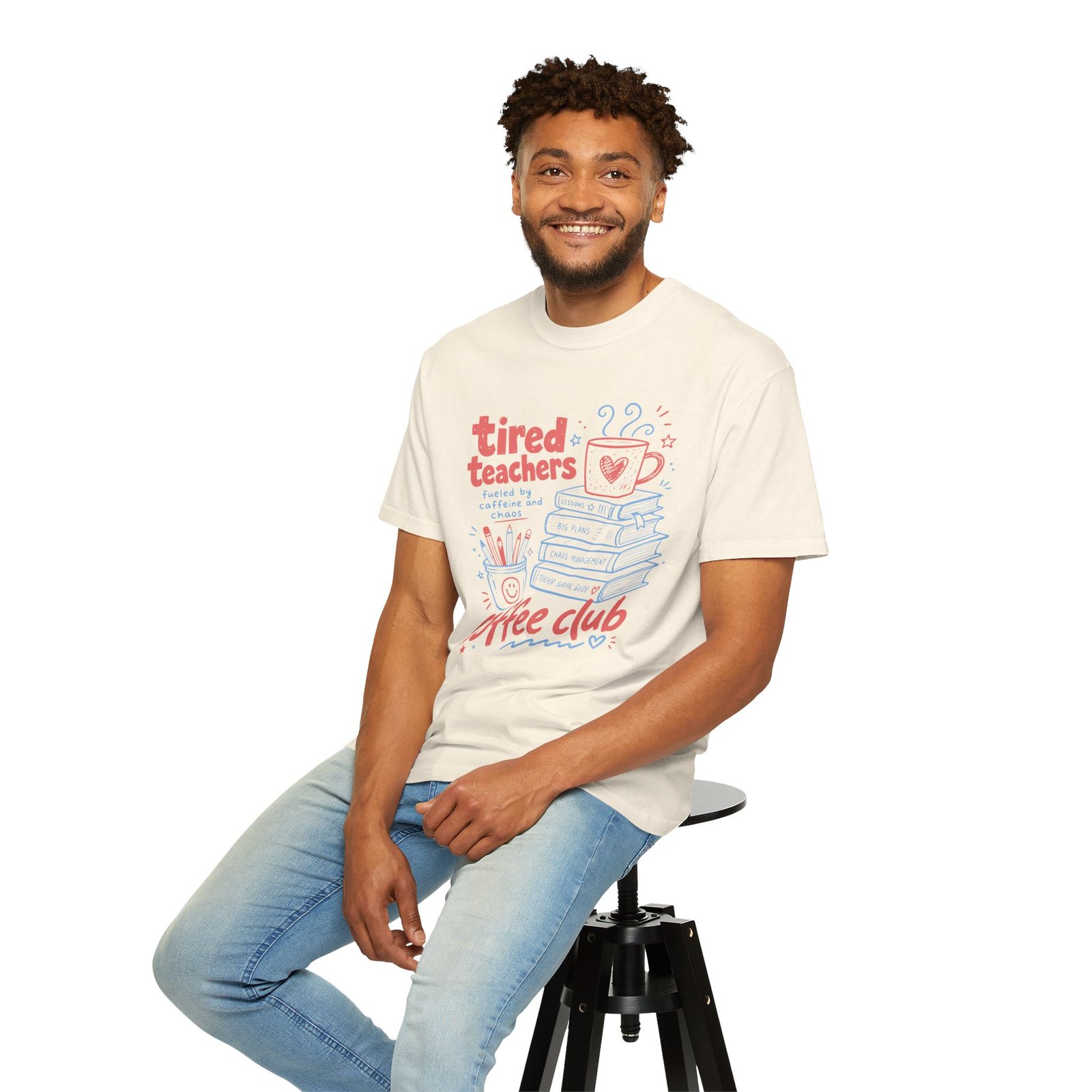 Tired Teachers Coffee Club T-Shirt - Image 6