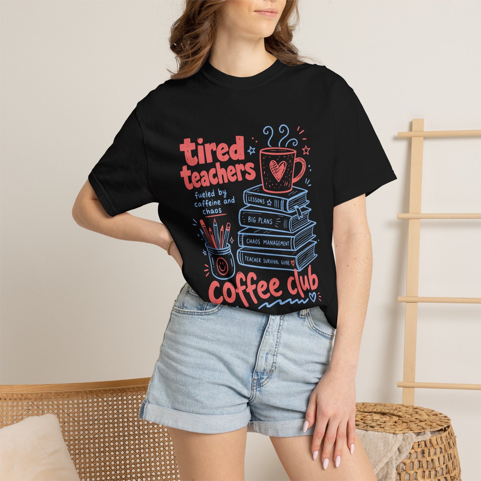 Tired Teachers Coffee Club T-Shirt - Image 51