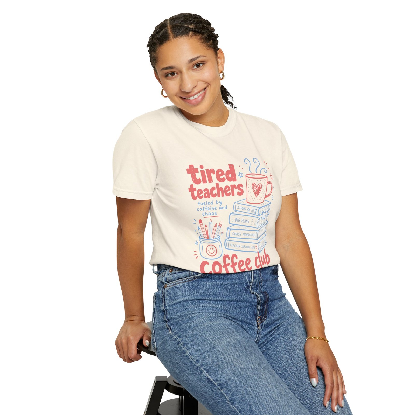 Tired Teachers Coffee Club T-Shirt - Image 5