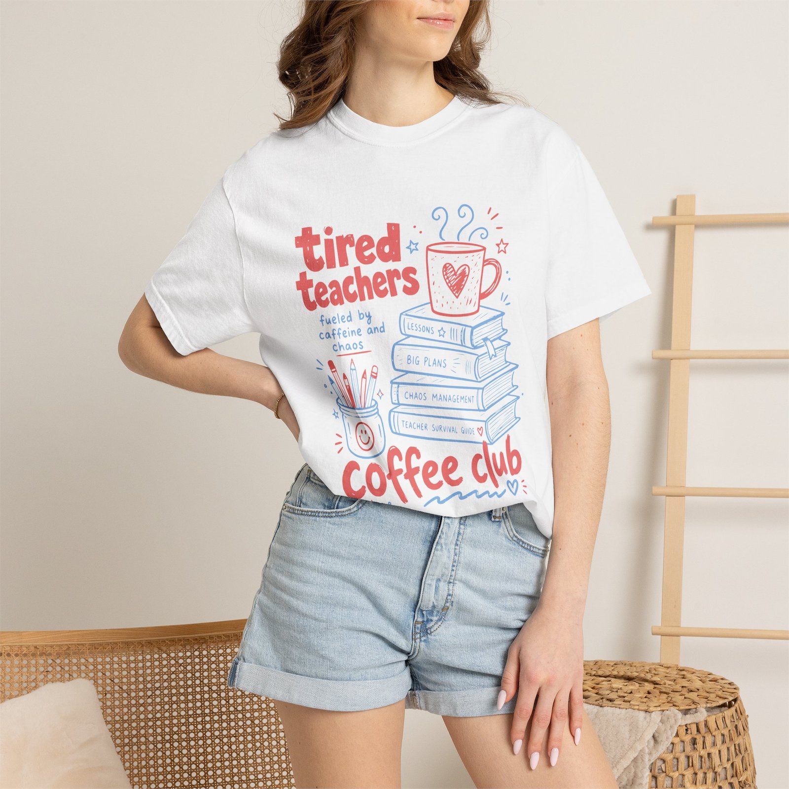 Tired Teachers Coffee Club T-Shirt - Image 11
