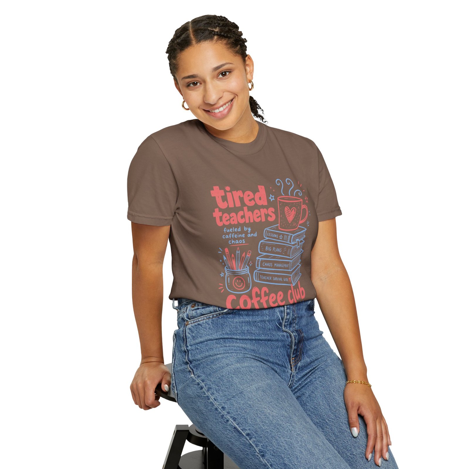 Tired Teachers Coffee Club T-Shirt - Image 21