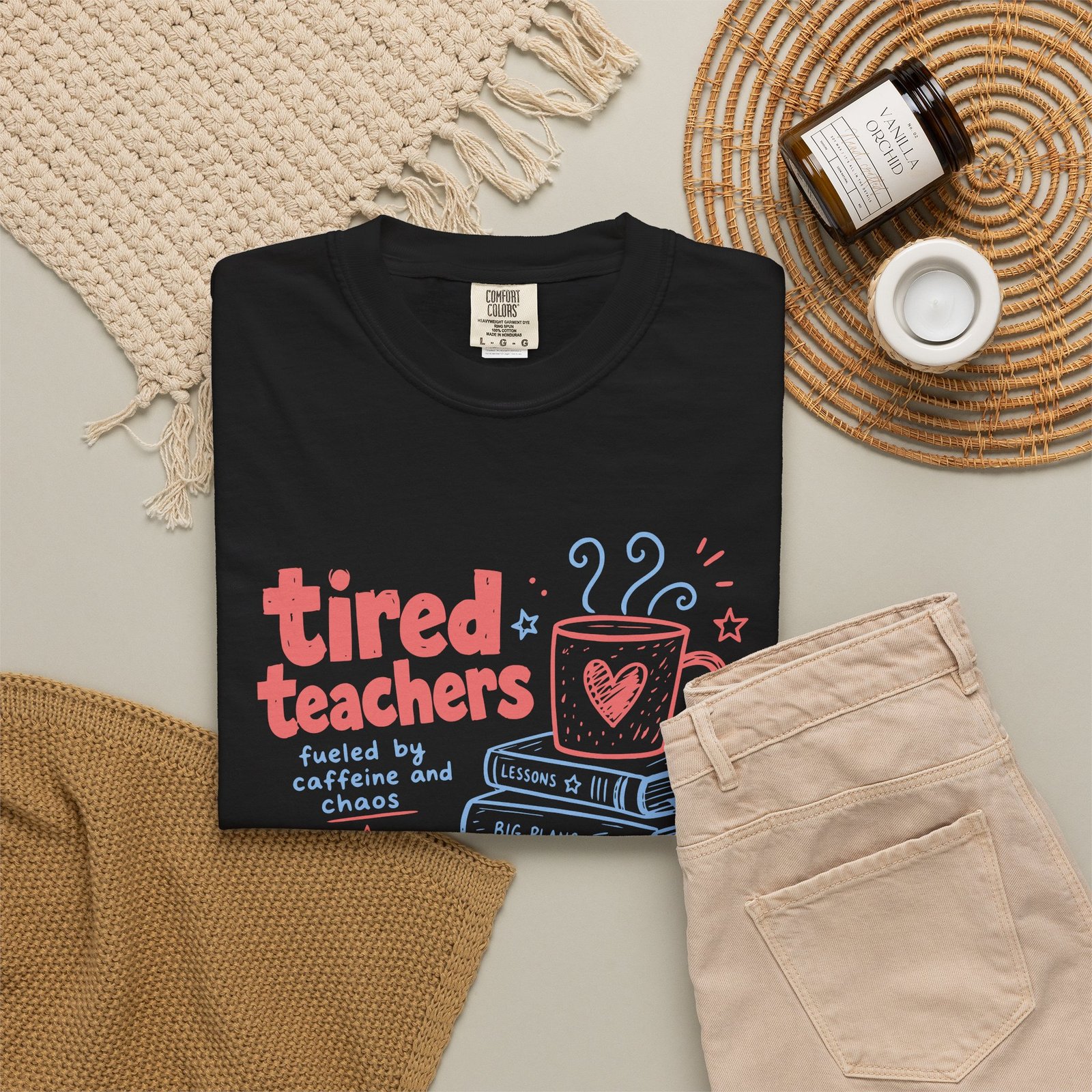Tired Teachers Coffee Club T-Shirt - Image 56